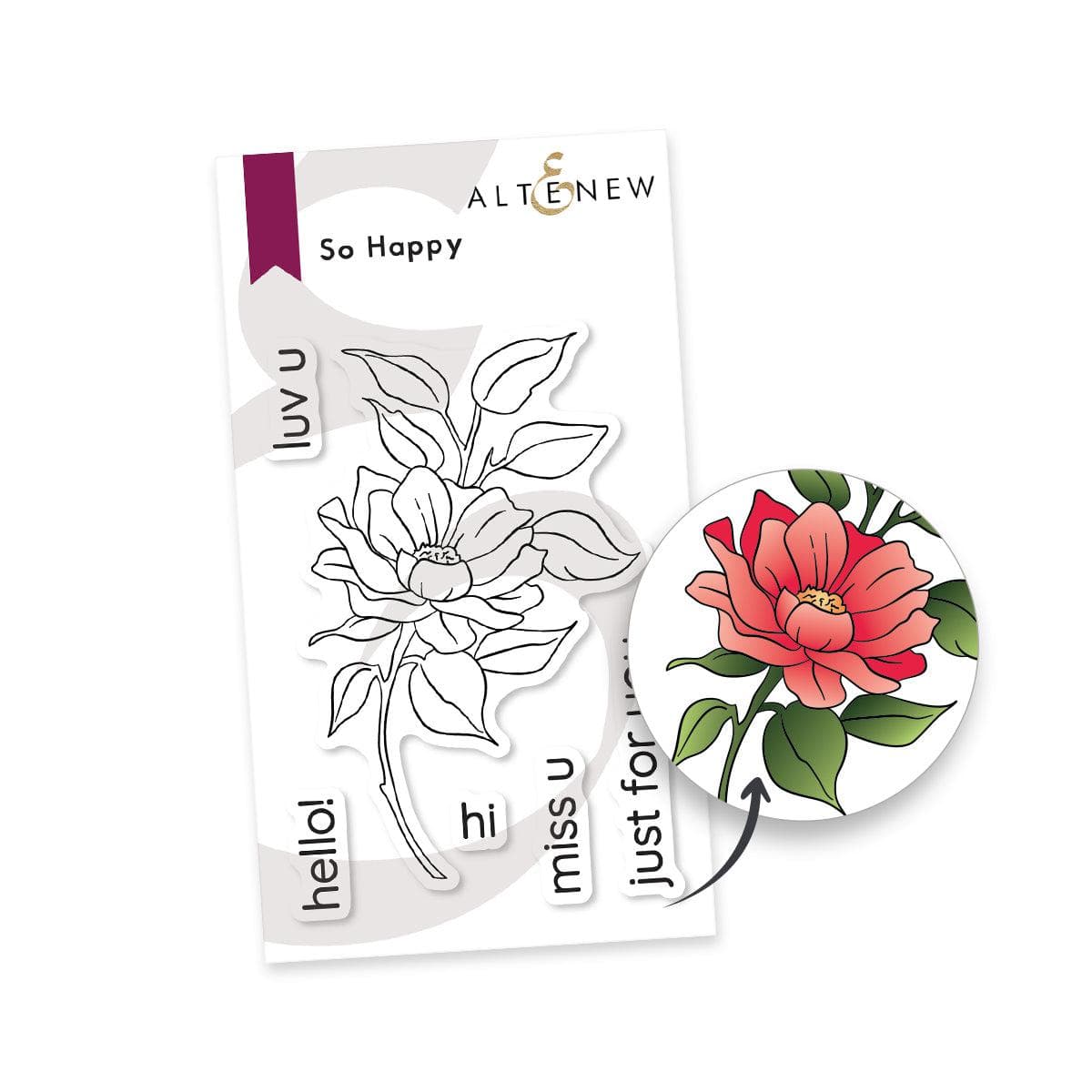 altenew-so-happy-stempelset-blume-2x3-floral image 1