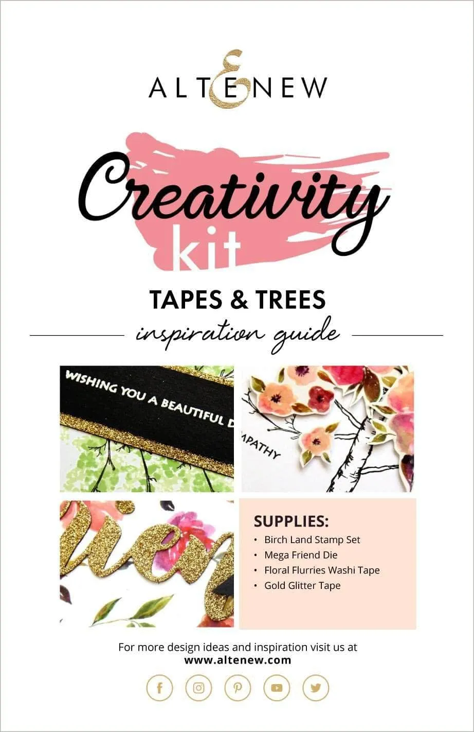 altenew-paper-more-tapes-trees-anleitungsheft-kartenideen image 1