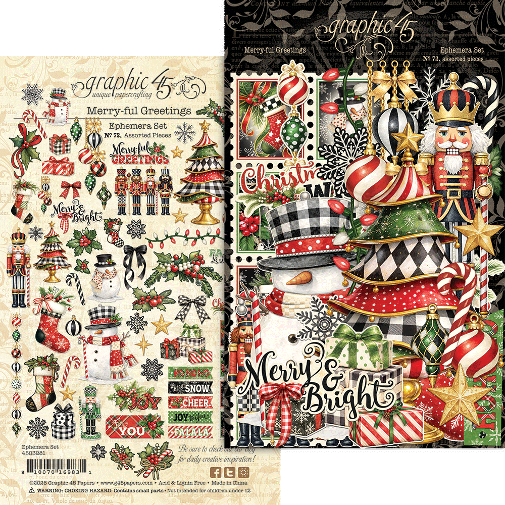 graphic-45-merry-ful-greetings-ephemera-set-69-teile image 1