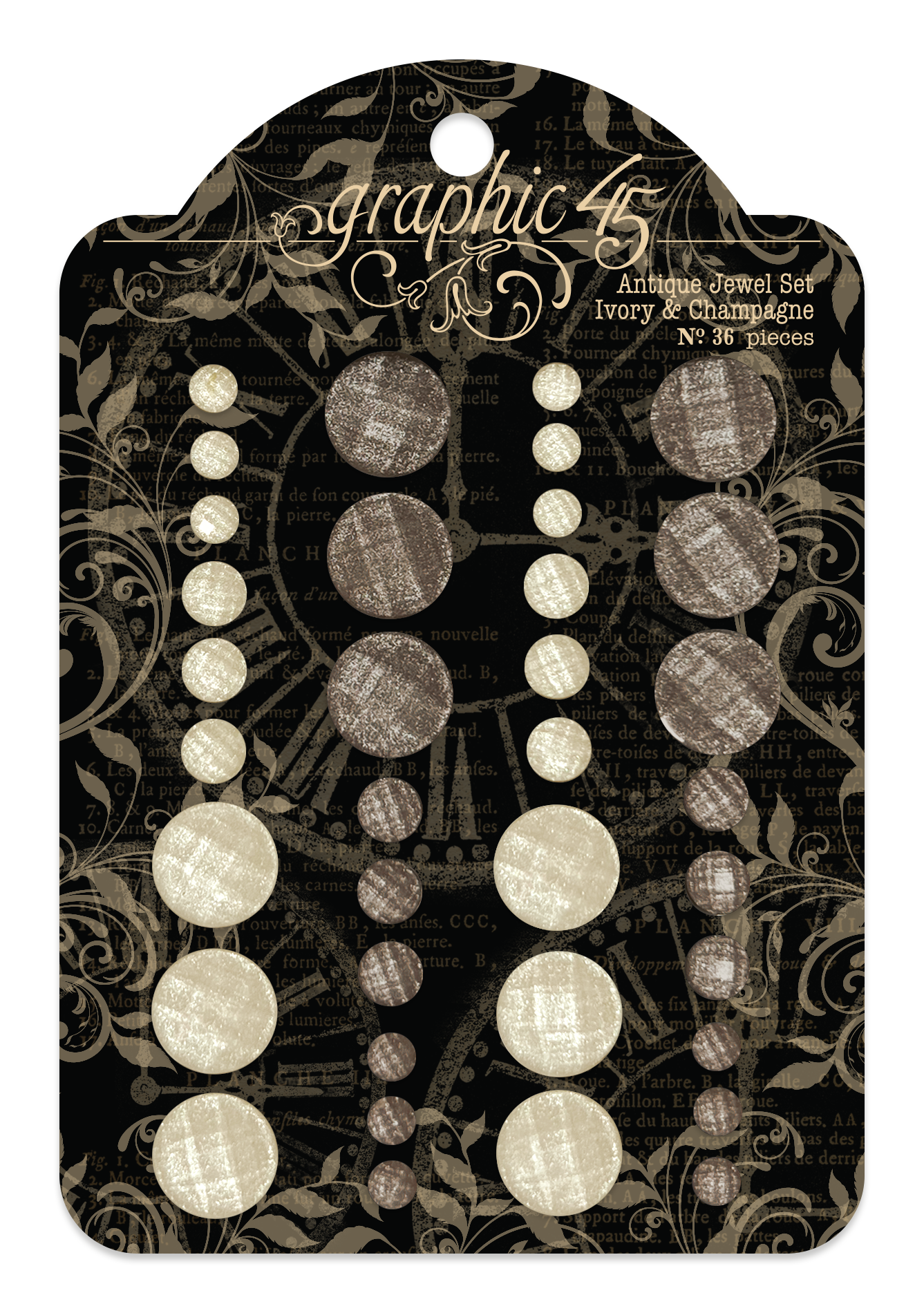 graphic-45-antique-jewel-set-ivory-champagne-36-steine image 1