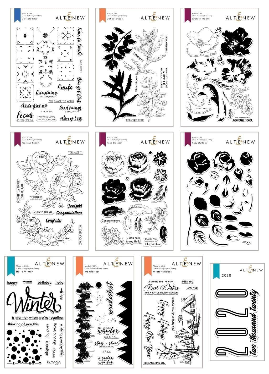 altenew-abundant-vibrance-stempel-bundle-10-sets image 1