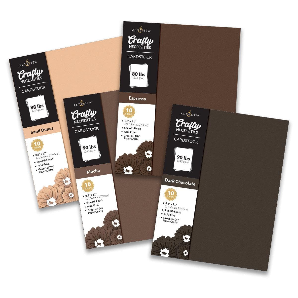 altenew-coffee-break-cardstock-bundle-braun-40-blatt image 1