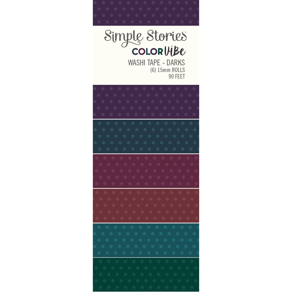 simple-stories-color-vibe-darks-washi-tape-klebeband-6-rollen image 1