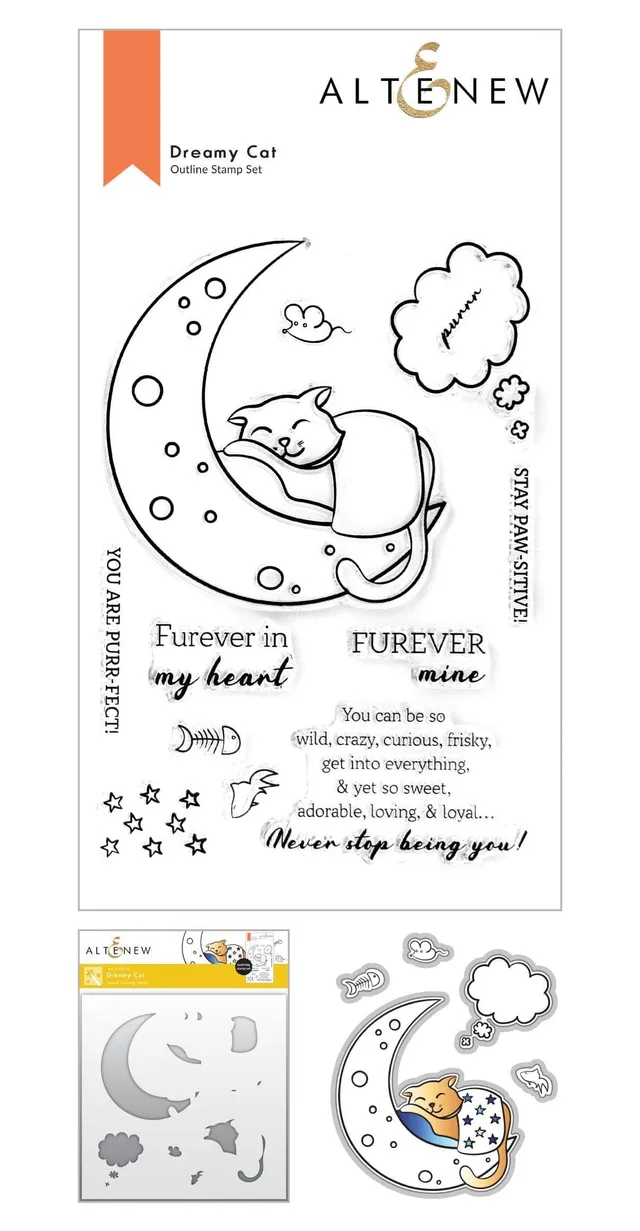 altenew-dreamy-cat-coloring-stencil-katze-schablone-6x6 image 1