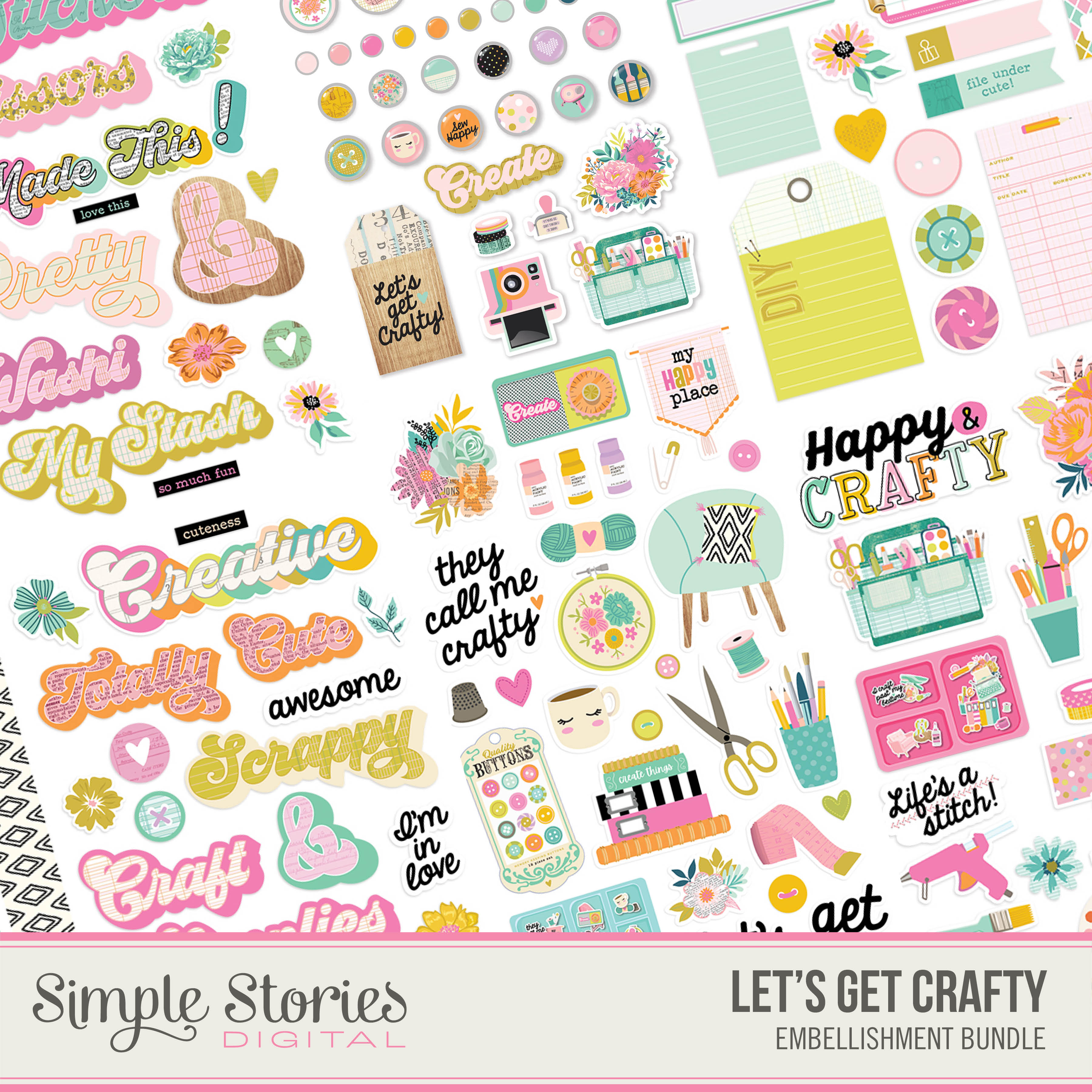 simple-stories-let-s-get-crafty-digital-bundle-233-teile image 1