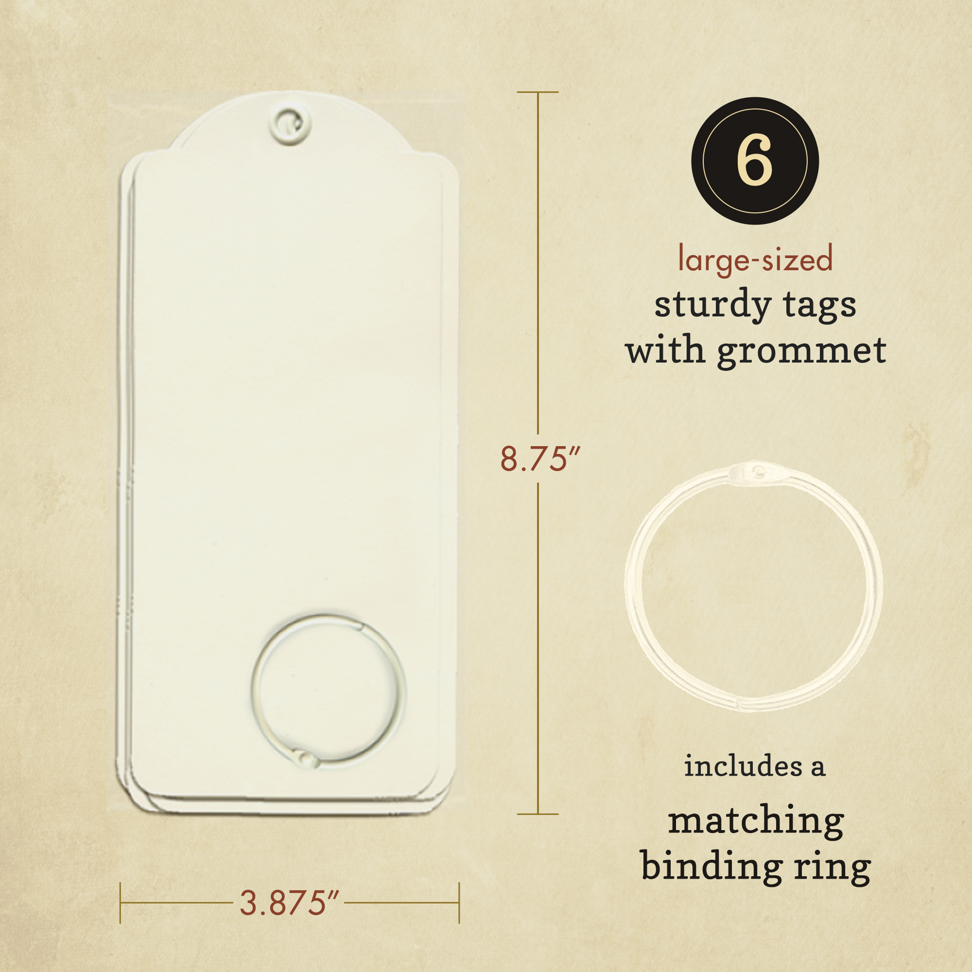graphic-45-staples-large-tags-album-elfenbein-6er image 2