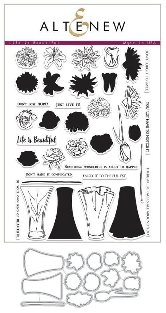 altenew-life-is-beautiful-stempel-stanzen-bundle-blumen-vase image 1
