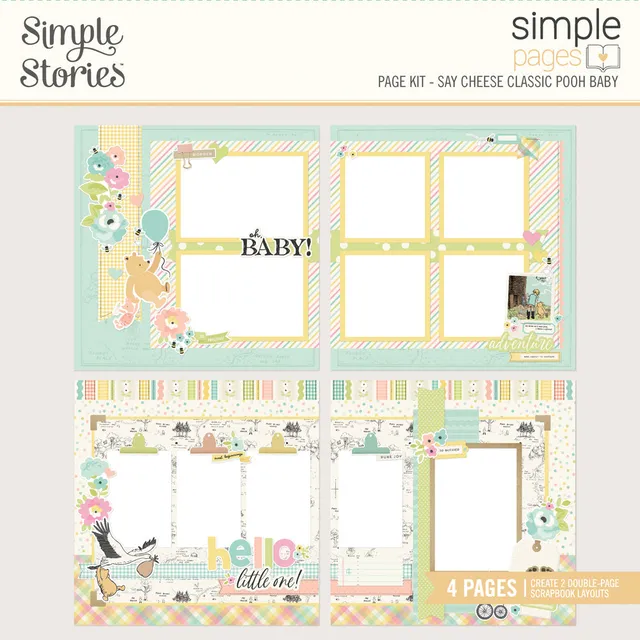 simple-stories-simple-pages-say-cheese-classic-pooh-baby-scrapbooking-set-12x12 image 1