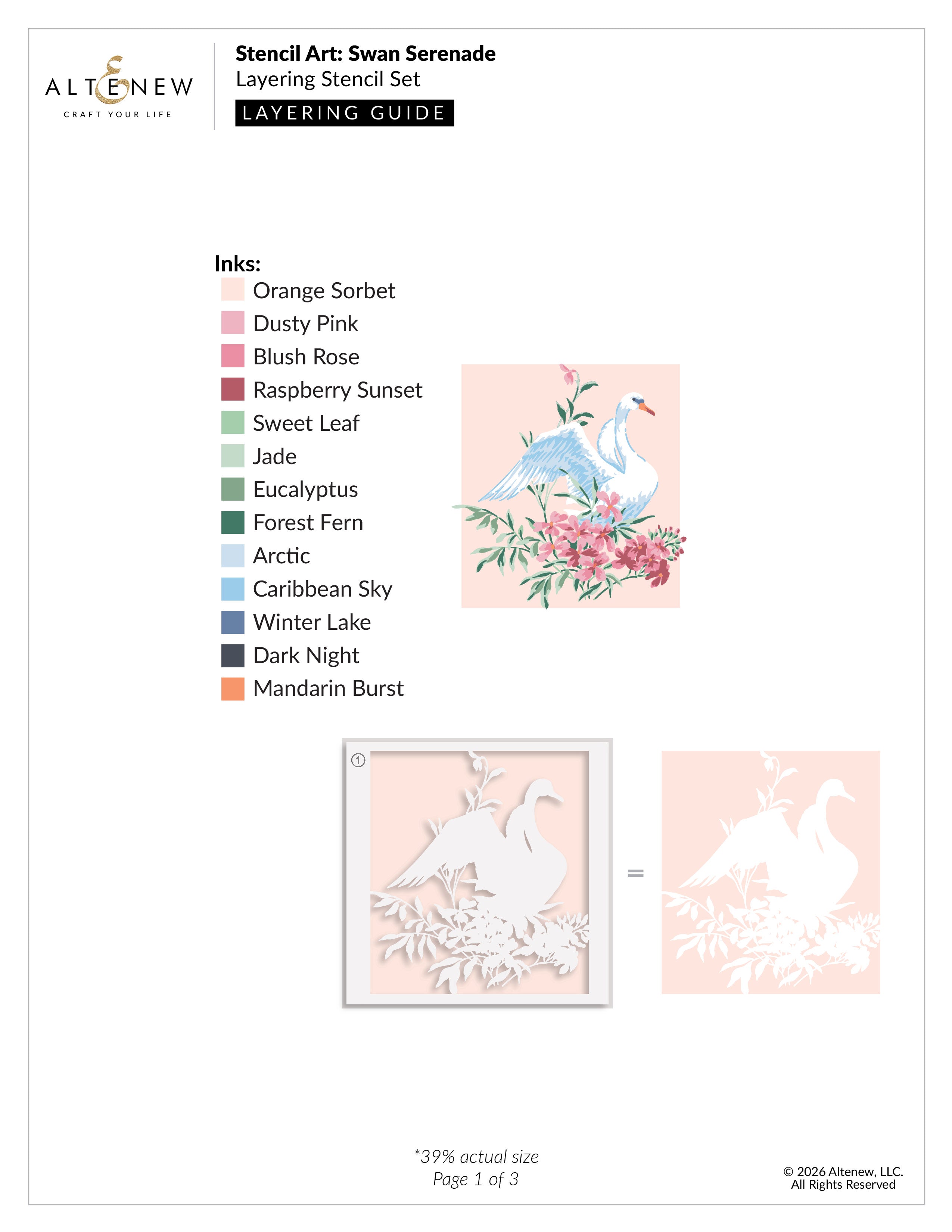 altenew-stencil-art-swan-serenade-schablonen-set-6in1-floral image 3