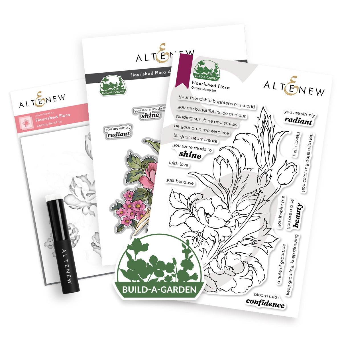 altenew-build-a-garden-flourished-flora-stanzschablonen-bundle image 1