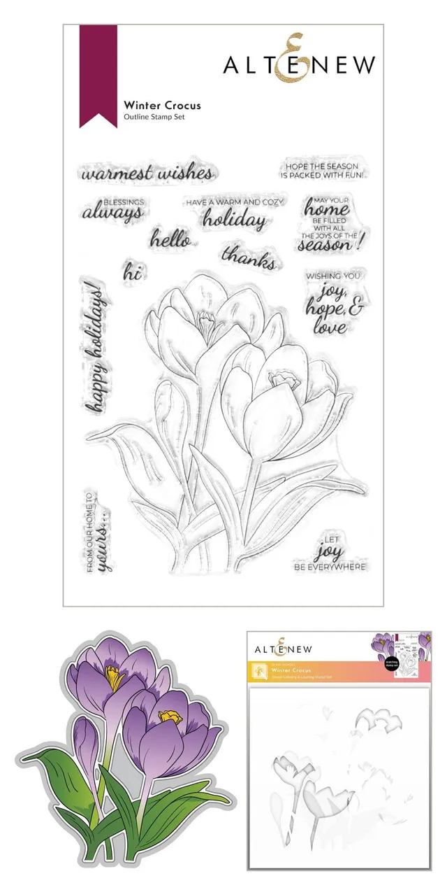 altenew-stencils-winter-crocus-layering-schablone-6x6-set image 1