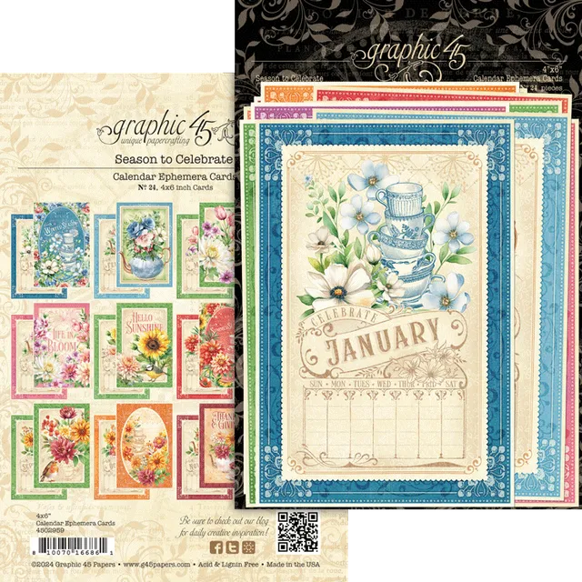 graphic-45-season-to-celebrate-kalender-karten-24-st-ck-4x6 image 1