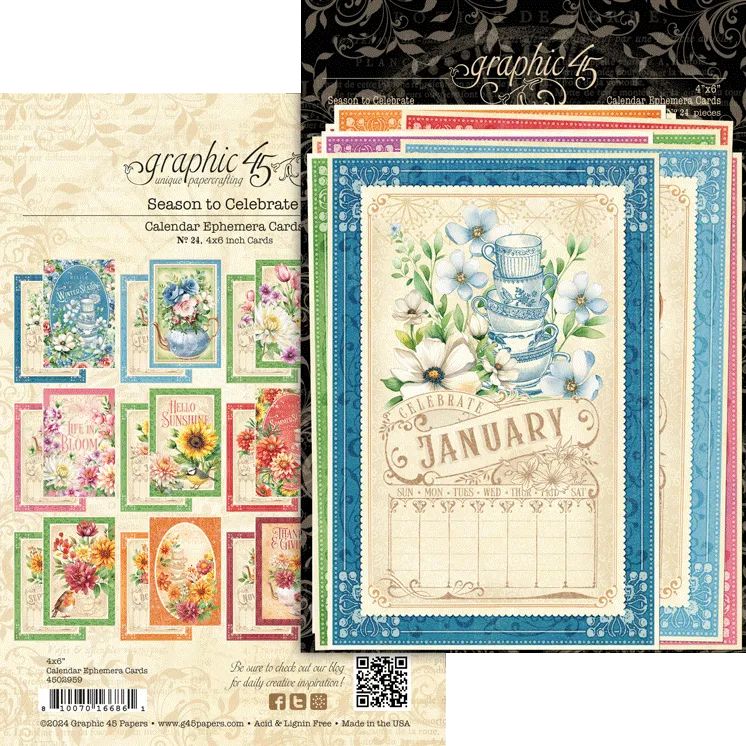 graphic-45-season-to-celebrate-kalender-karten-24-st-ck-4x6 image 1
