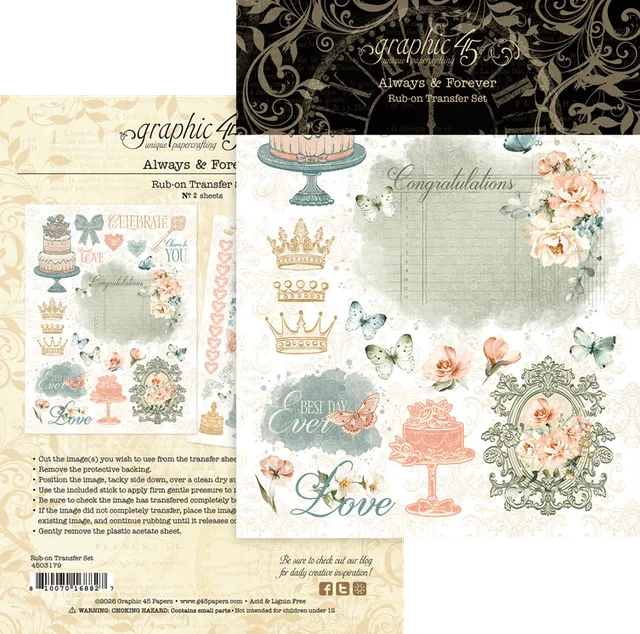 graphic-45-always-forever-rub-ons-2-b-gen image 1