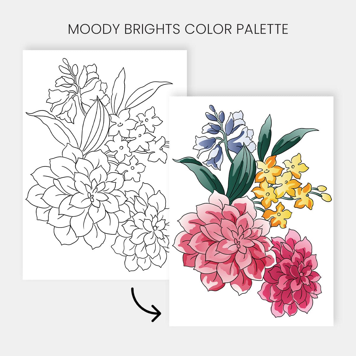 altenew-coloring-essentials-watercolor-ausmalbilder-blumen-5x7-pdf image 2