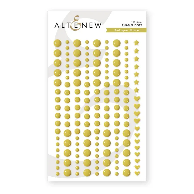 altenew-embellishments-antique-olive-enamel-dots-sticker-oliv-163-stk image 1