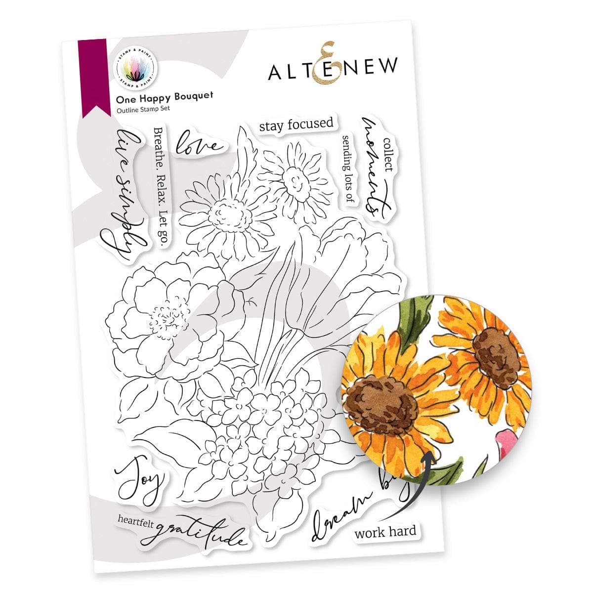 altenew-one-happy-bouquet-stempelset-blumen-6x8 image 1