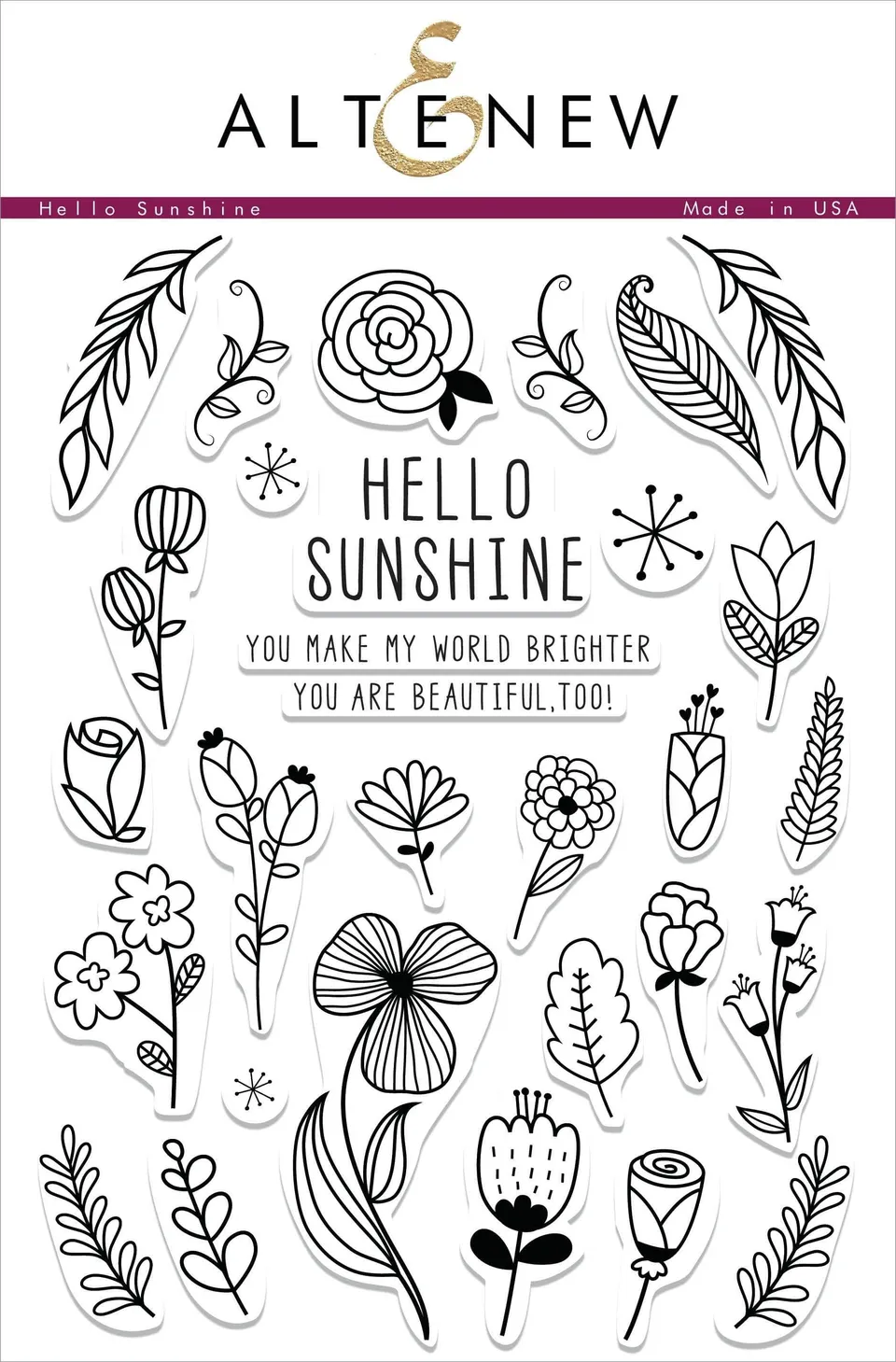 altenew-hello-sunshine-stempelset-blumen-outline-6x8-30-stempel image 1