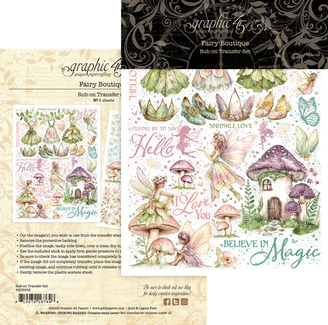 graphic-45-fairy-boutique-rub-on-transfers-feen-2-bogen image 1