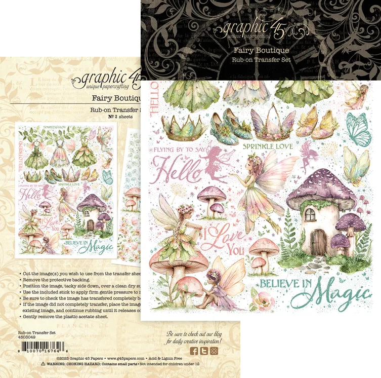 graphic-45-fairy-boutique-rub-on-transfers-feen-2-bogen image 1