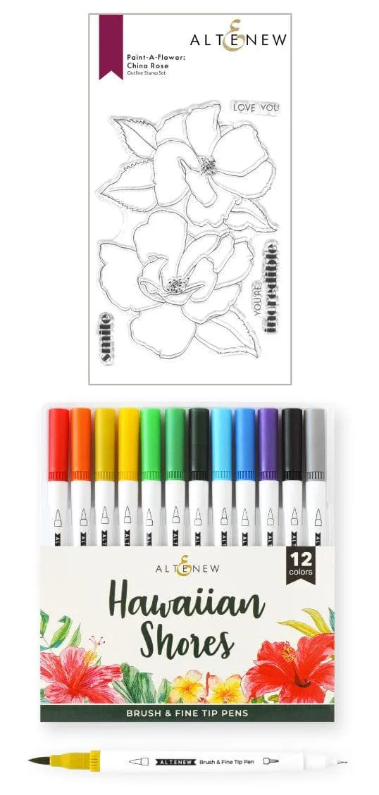 altenew-paint-a-flower-china-rose-stempel-stifte-bundle image 1