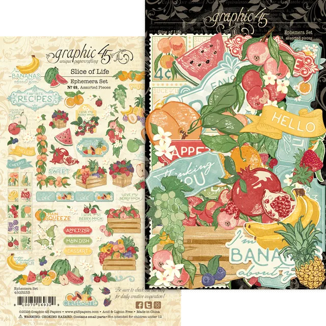 graphic-45-slice-of-life-ephemera-set-69-stanzteile-fruchtig image 1