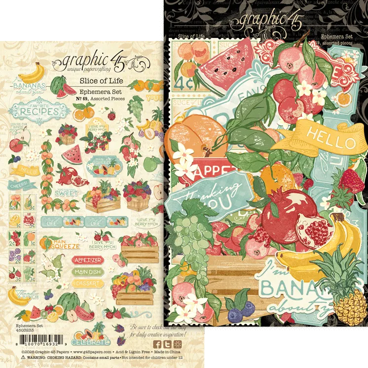 graphic-45-slice-of-life-ephemera-set-69-stanzteile-fruchtig image 1