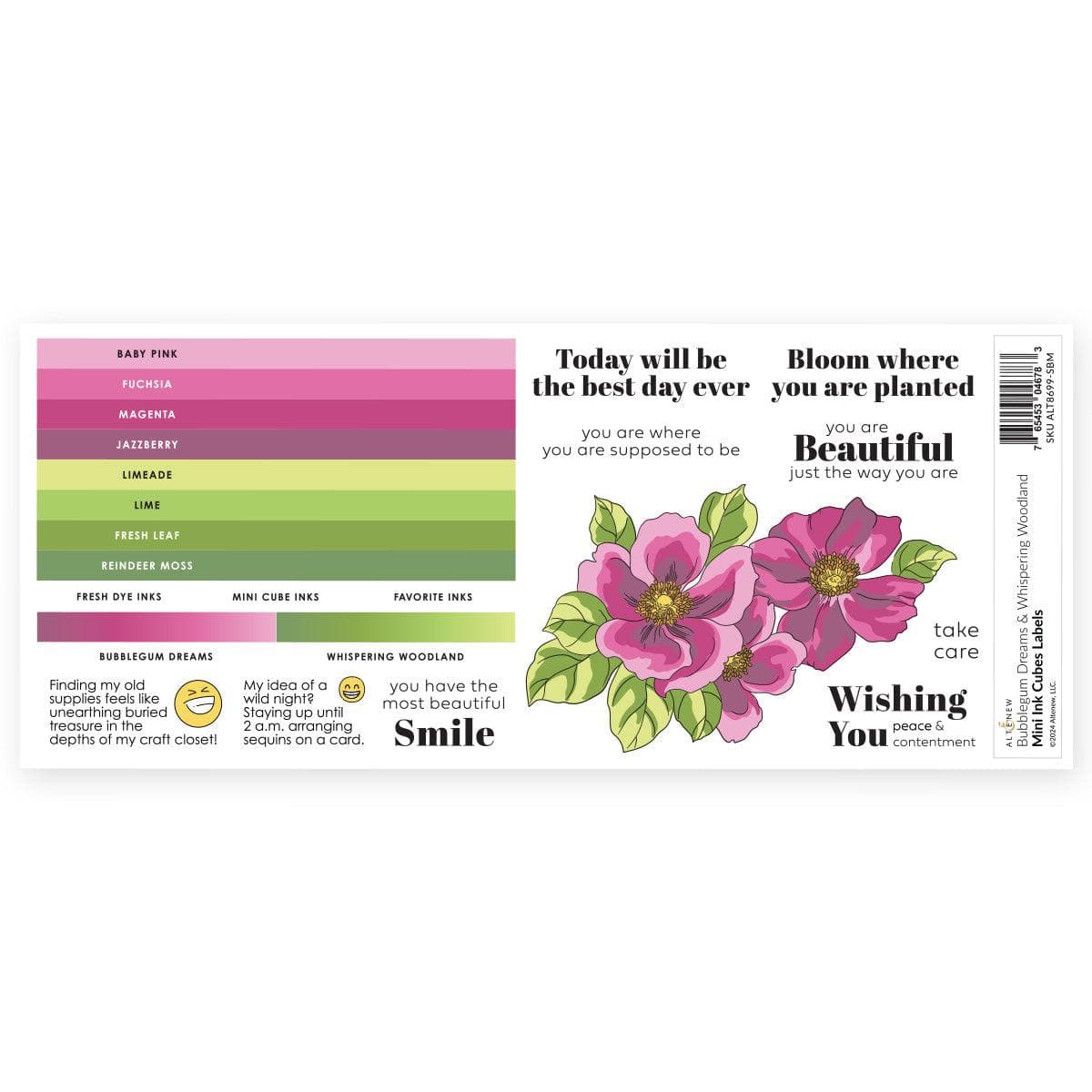 altenew-inks-mini-ink-cubes-label-set-woodland-bubblegum image 2