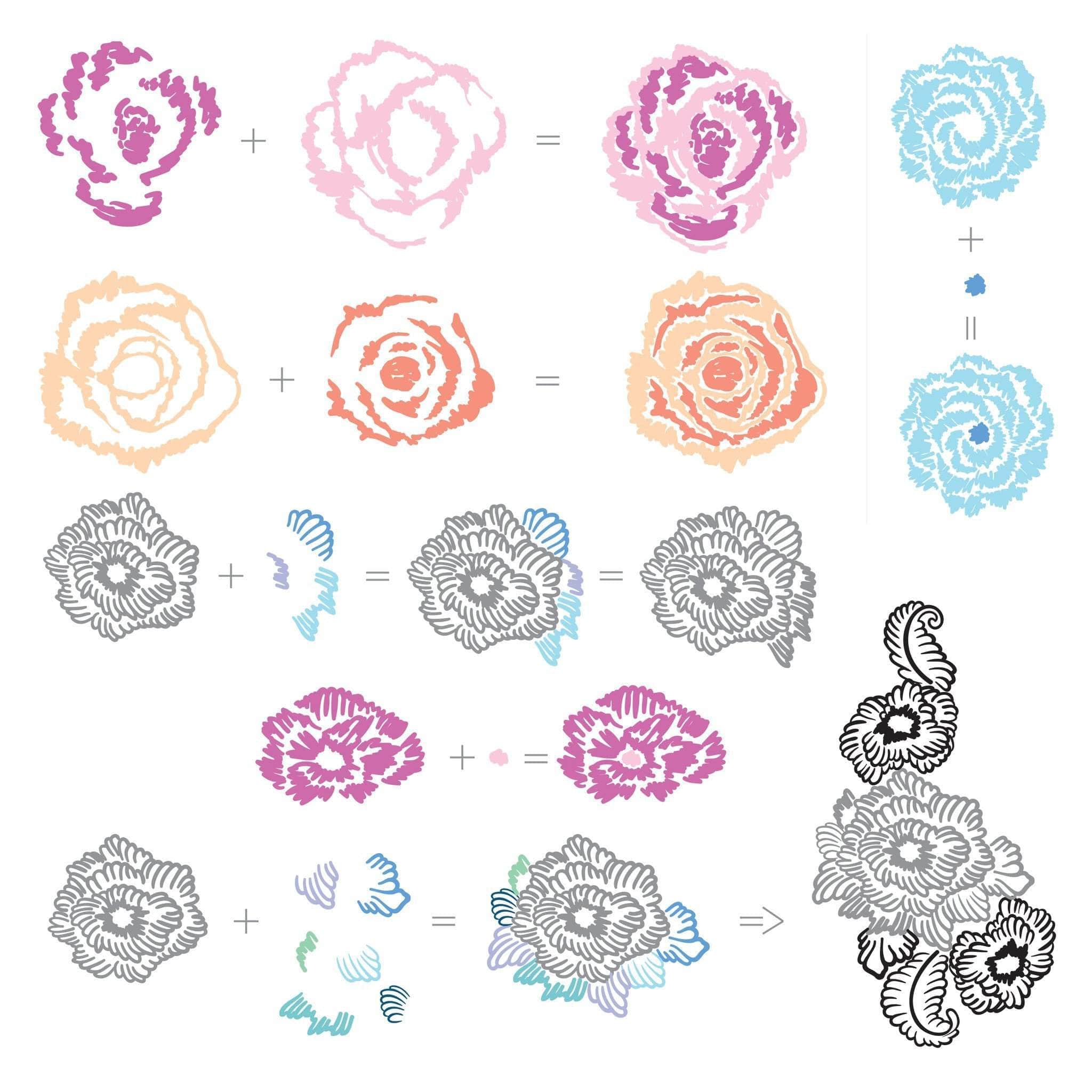 altenew-scribbled-flowers-stempelset-clear-stamps-4x6 image 3