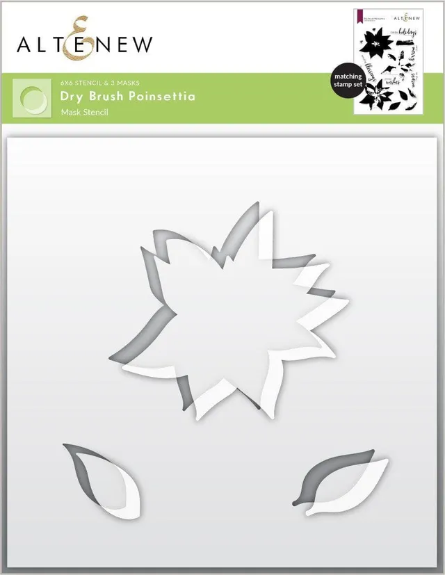altenew-dry-brush-poinsettia-mask-stencil-schablone-6x6 image 1
