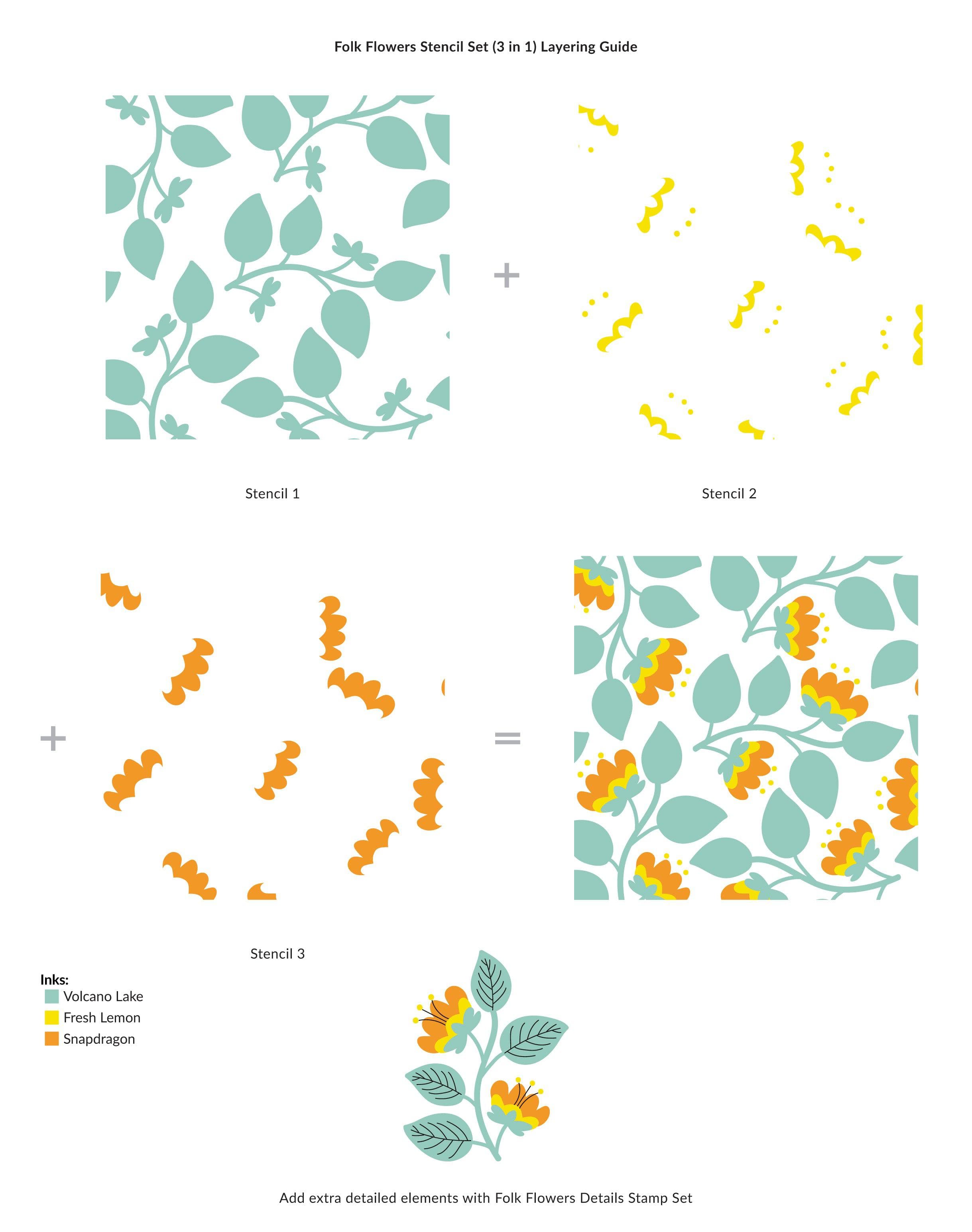 altenew-folk-flowers-schablonen-set-3tlg-6x6-blumen image 3
