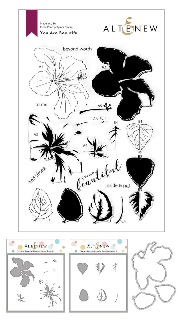 altenew-you-are-beautiful-schablone-complete-bundle-hibiskus image 1