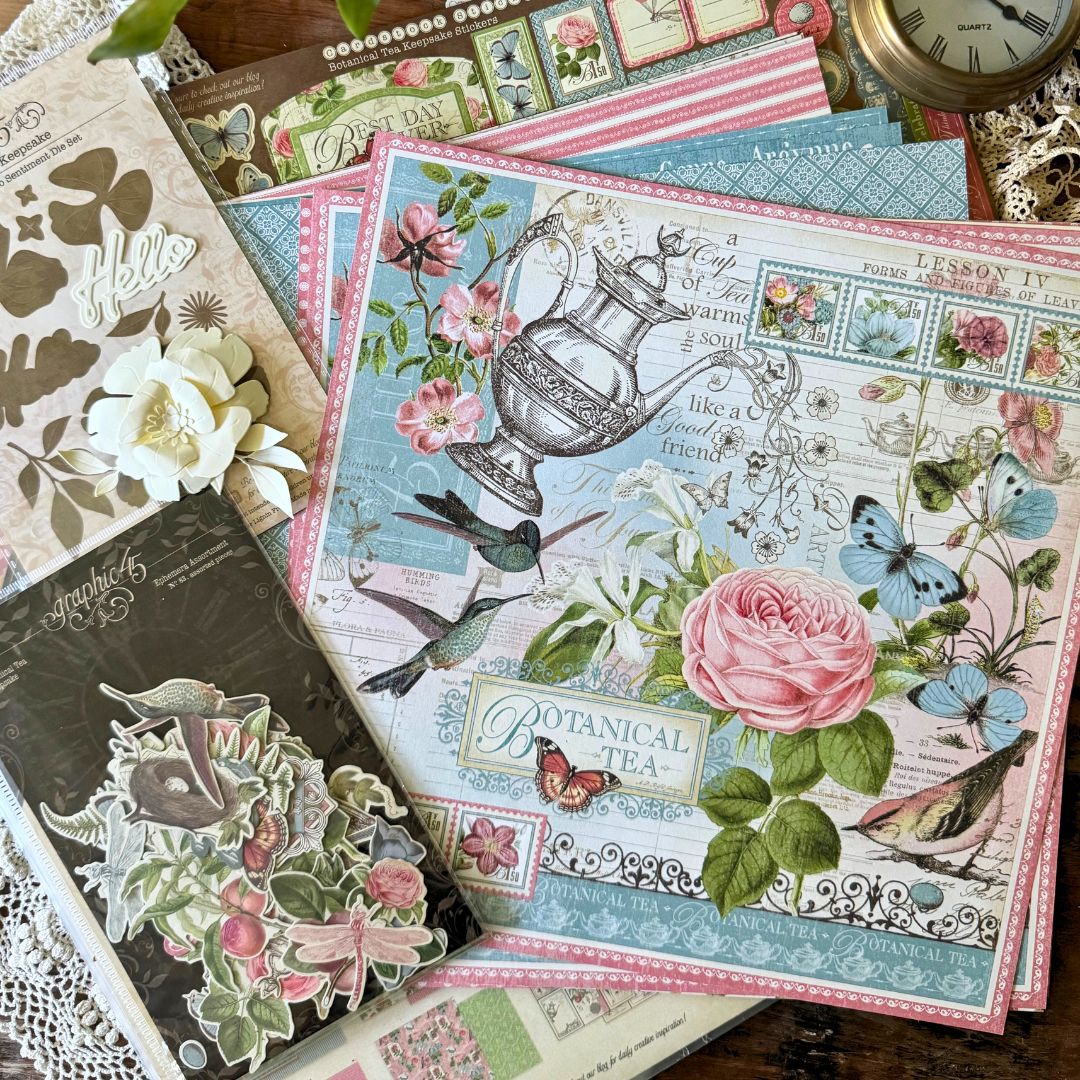 graphic-45-botanical-tea-keepsake-kit-papier-stanzformen-set image 2
