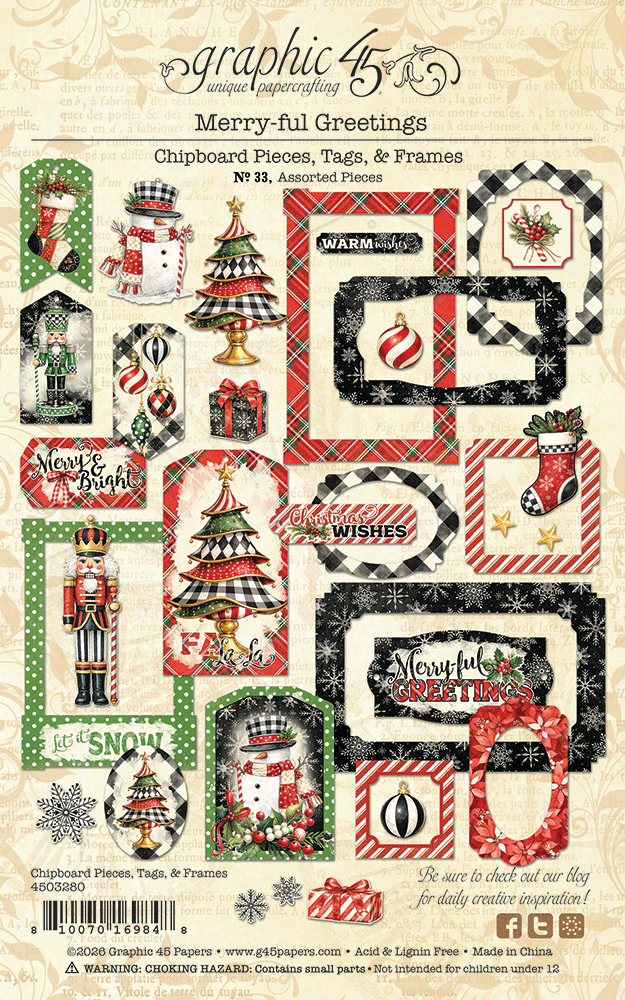 graphic-45-merry-ful-greetings-chipboard-tags-frames-34-tlg image 2