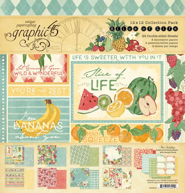 graphic-45-slice-of-life-12x12-scrapbookpapier-24-blatt image 1