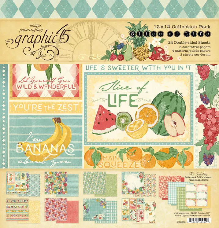 graphic-45-slice-of-life-12x12-scrapbookpapier-24-blatt image 1