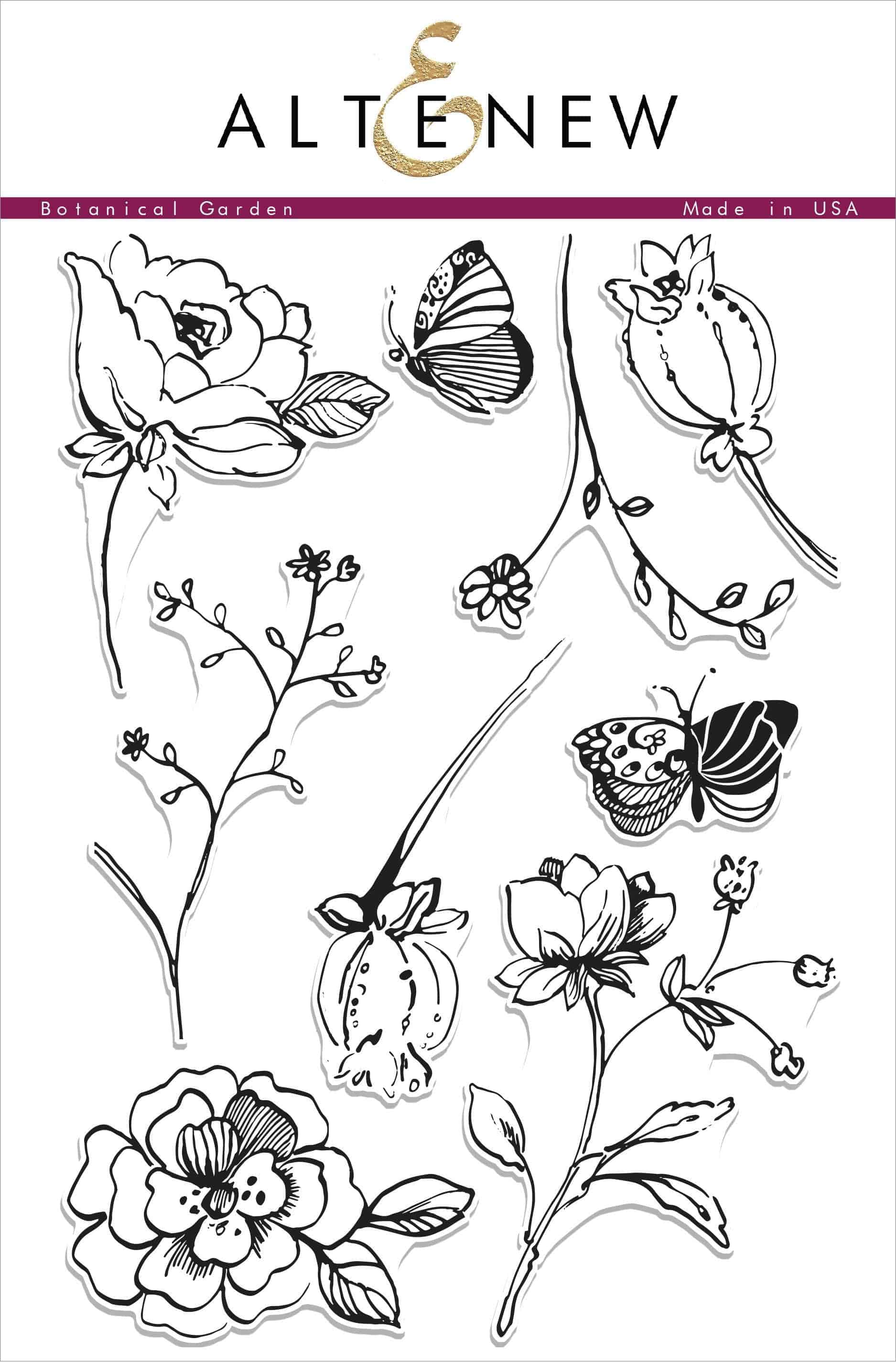 altenew-botanical-garden-stempelset-blumen-6x8-floral image 1