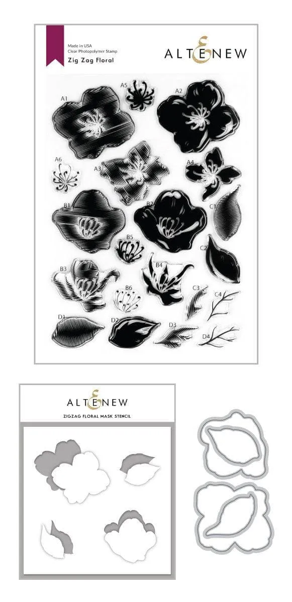 altenew-zig-zag-floral-schablone-komplett-bundle-blumen image 1