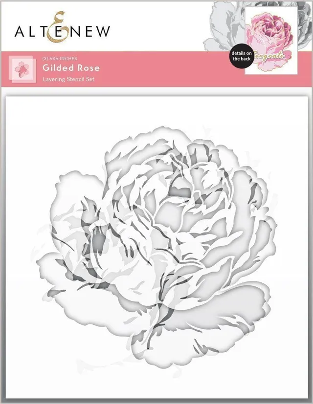 altenew-gilded-rose-layering-schablone-4in1-rose-floral image 1