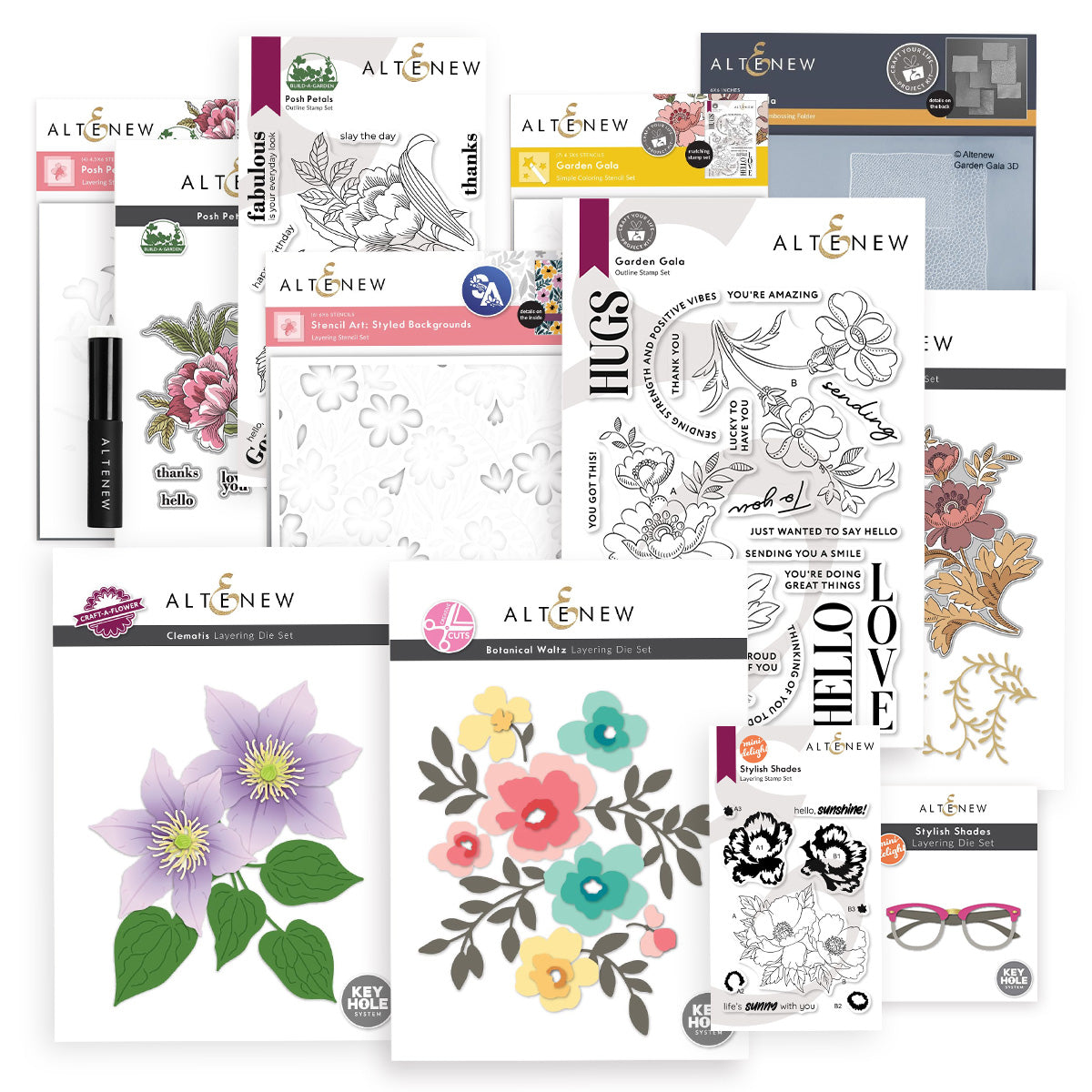 altenew-marvelous-monthly-march-2026-stempel-bundle-garten image 1