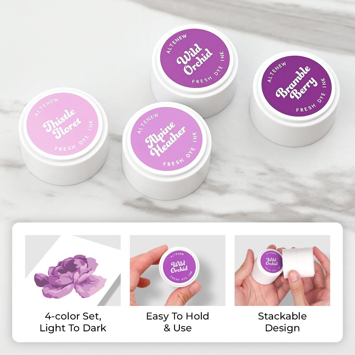 altenew-highland-flora-fresh-dye-ink-mini-pods-4er-lila image 1