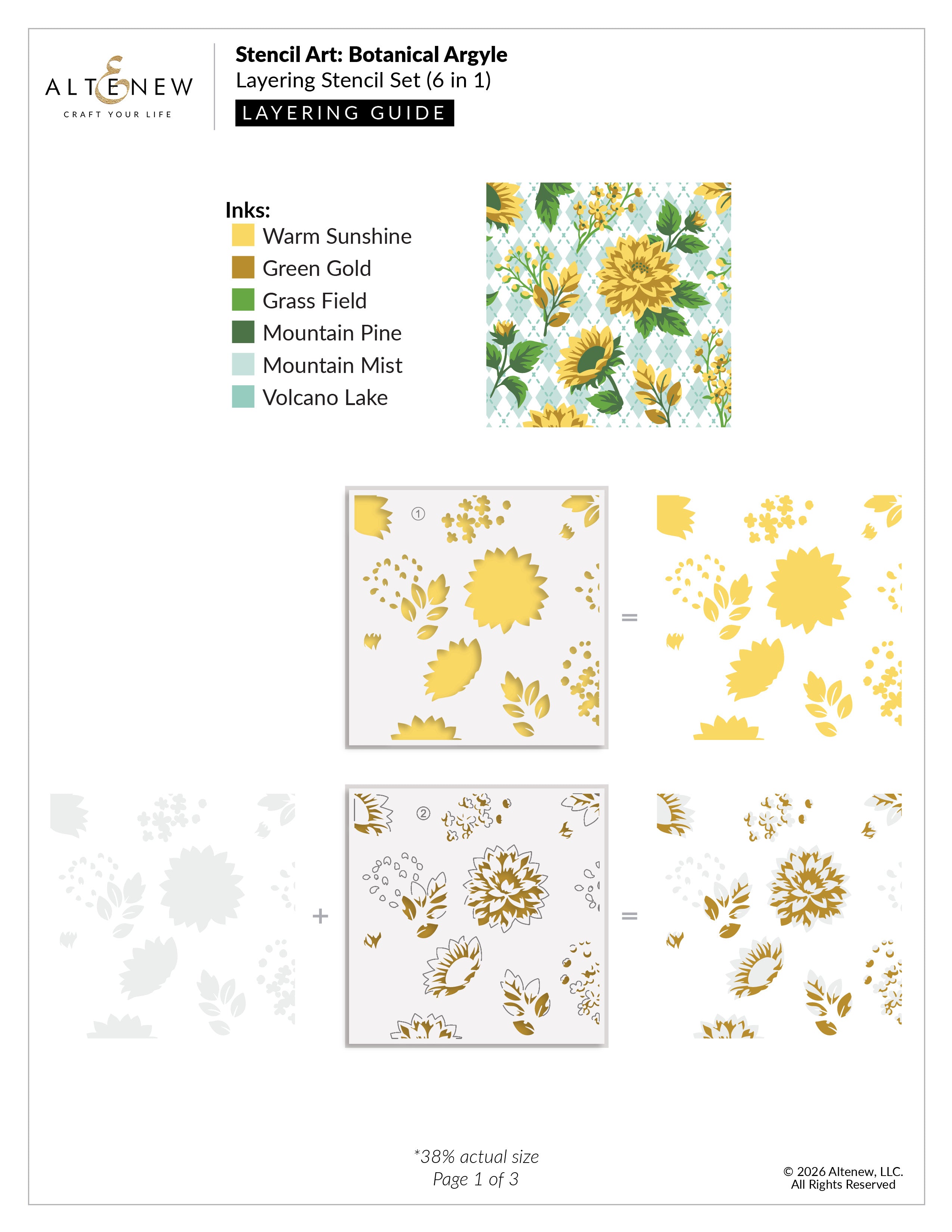 altenew-botanical-argyle-layering-stencil-set-6in1-6x6-blumen image 3
