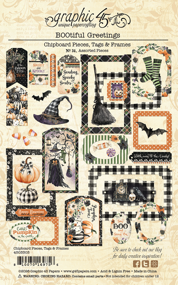 graphic-45-bootiful-greetings-chipboard-tags-frames-halloween-34-tlg image 2