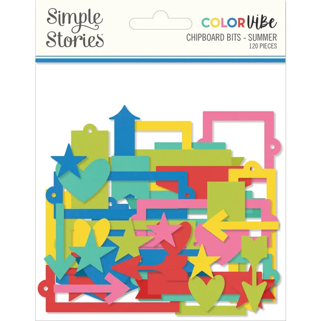 simple-stories-color-vibe-summer-chipboard-bits-120-tlg-sommer image 1
