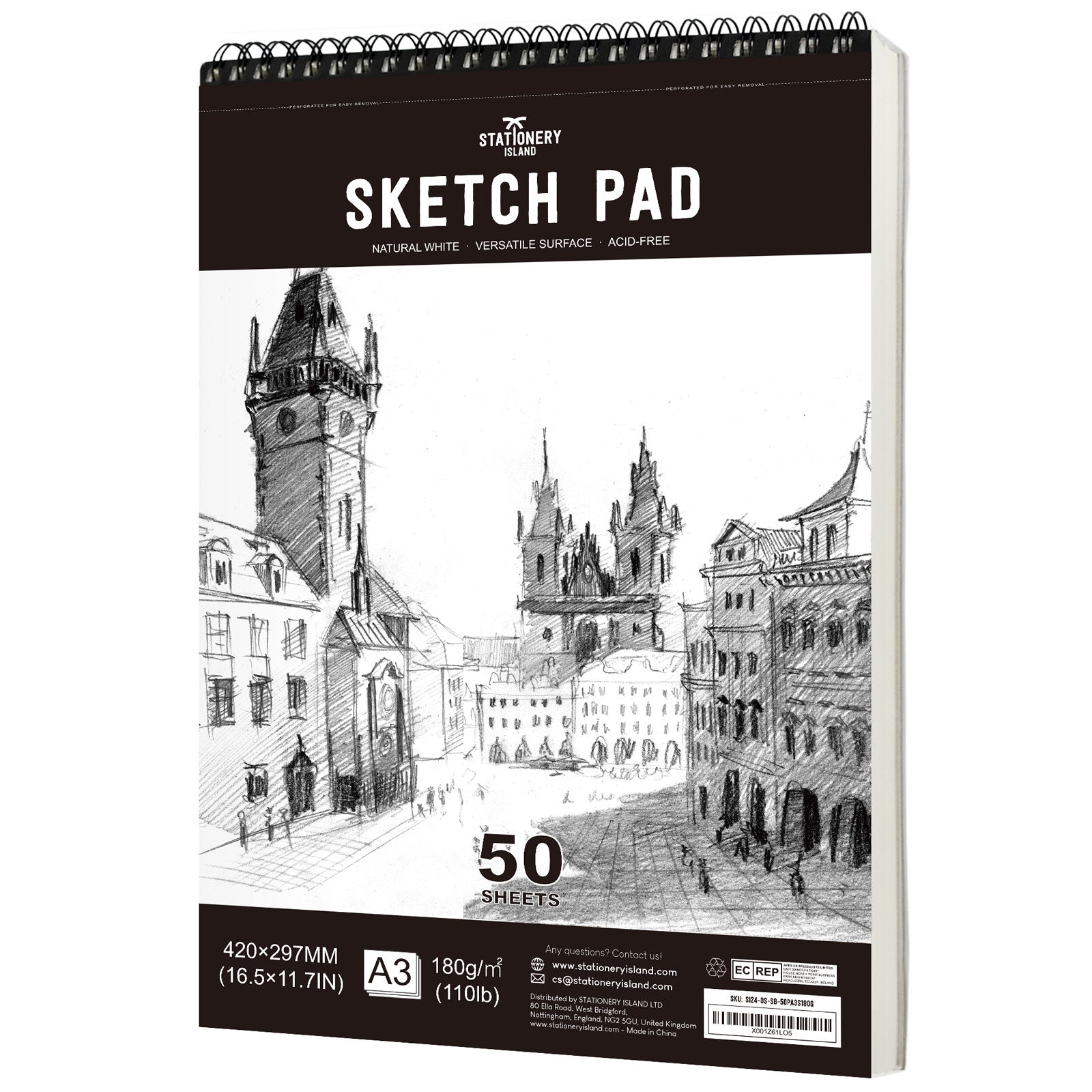 stationery-island-sketchbook-skizzenbuch-a4-180g-50-blatt image 1