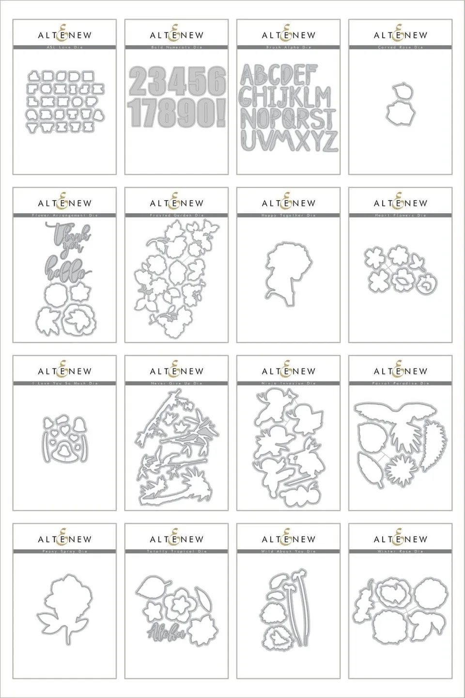 altenew-unique-and-lovely-die-bundle-stanzen-16-sets-blumen image 1