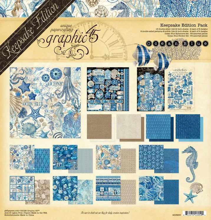 graphic-45-ocean-blue-keepsake-edition-papierset-167-teile-meer image 1