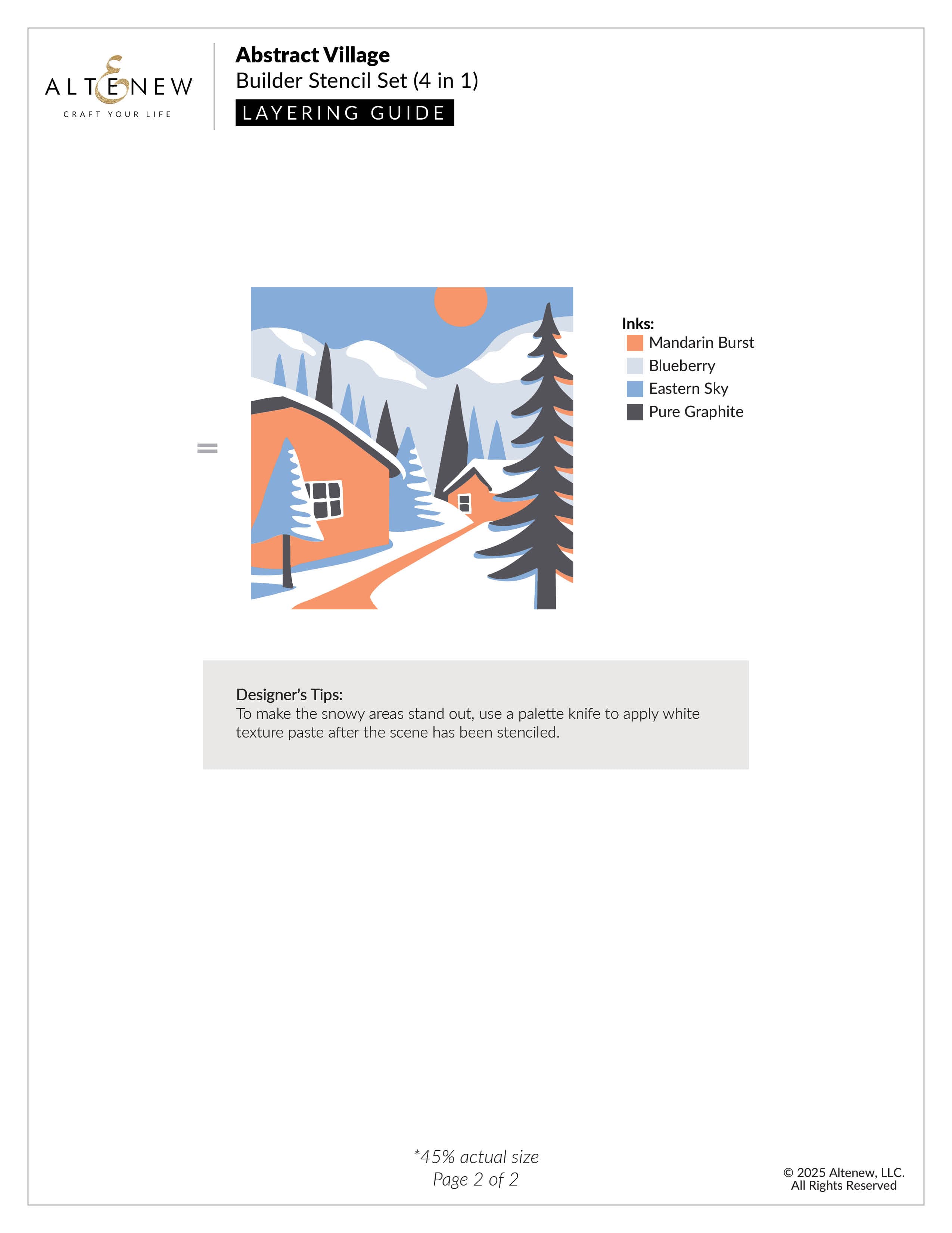 altenew-abstract-village-builder-stencil-set-schablone-6x6-winterdorf image 4