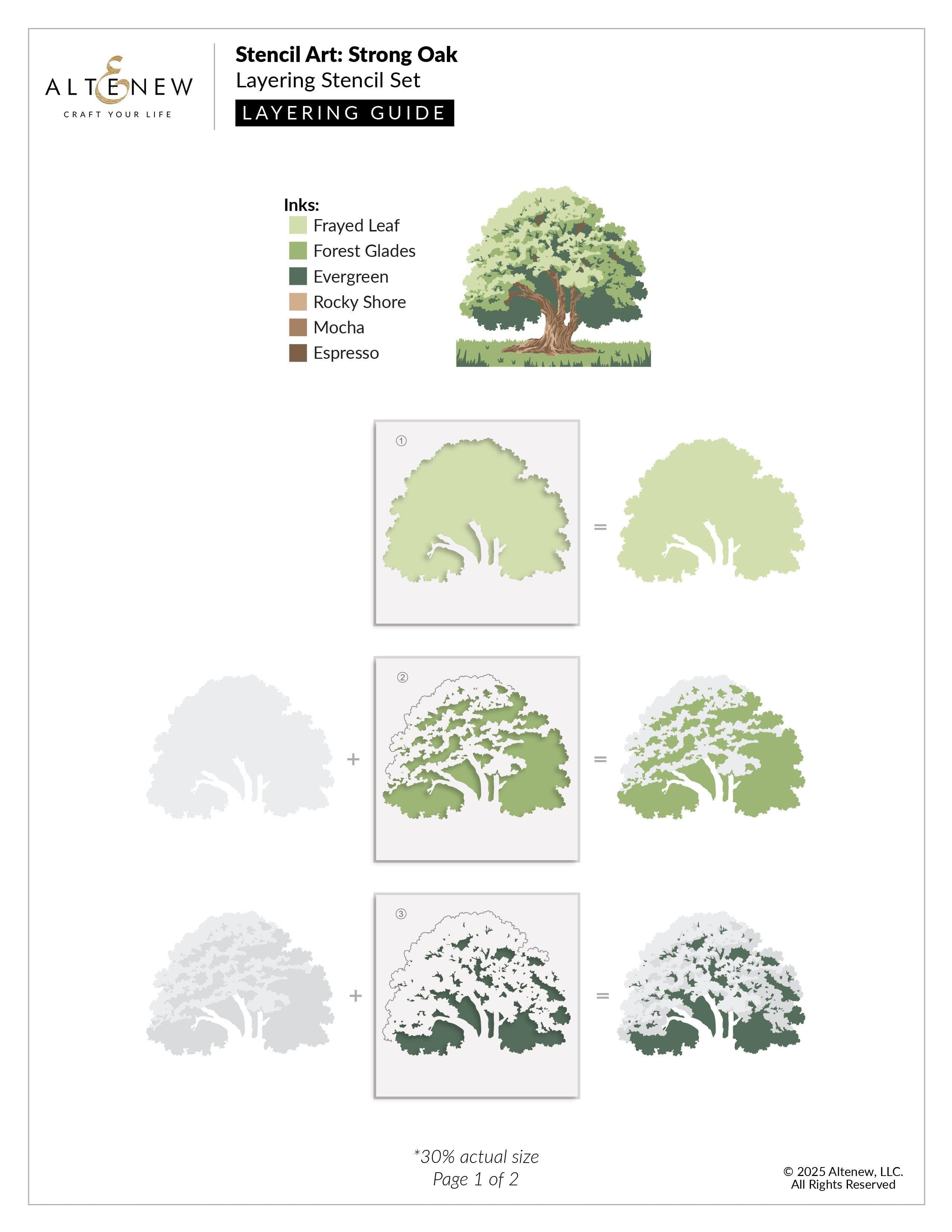altenew-strong-oak-schablone-eiche-layering-6x6-6-in-1 image 3
