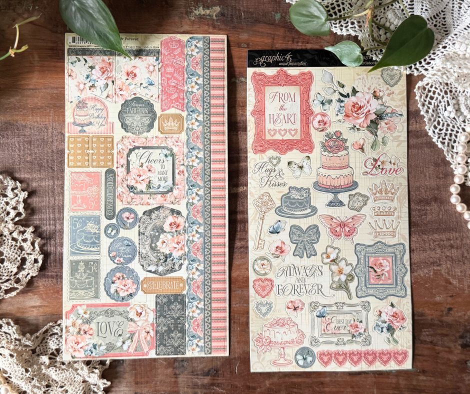 graphic-45-always-forever-sticker-set-vintage-2-bogen image 4